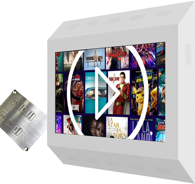 Anti-ligature TV with remote for correctional facilities